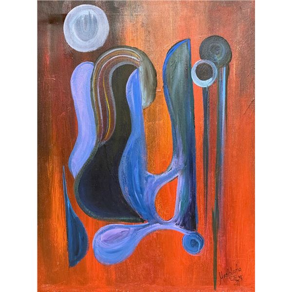 Alfonso Rendon aka Masplata (Panamanian, 1957 - 2025), Acrylic on Canvas, Notas Galacticas