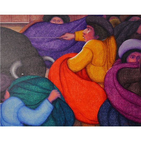 Ernesto Gutierrez (Peruvian, b. 1941), Oil on Jute, El Torero