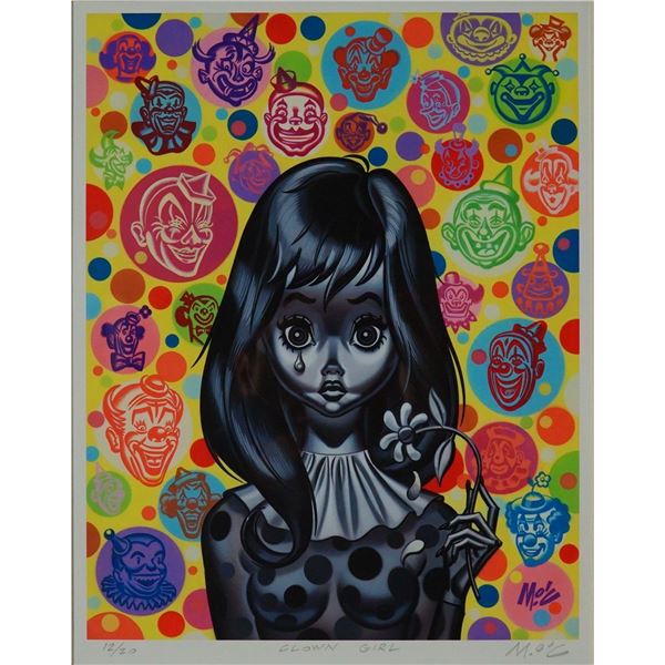 Mitch O'Connell (American, b. 1961) Lithograph on Paper, Clown Girl