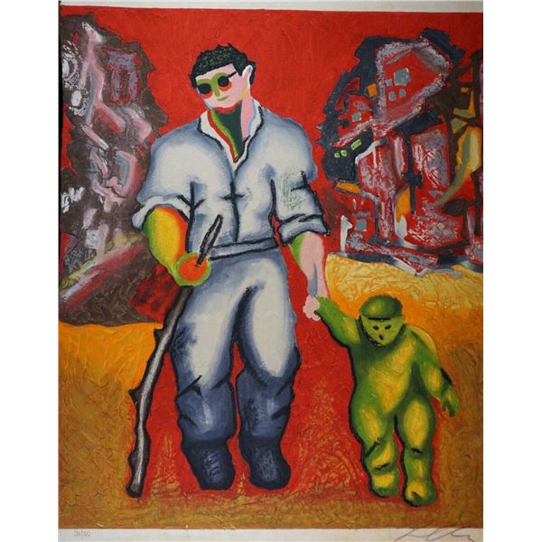Sandro Chia (Italian 1946) Carborundum etching with hand coloring Untitled #7 signed