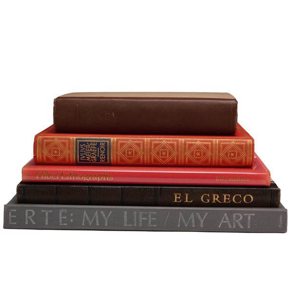 A 5-Piece Collection of Art Monographs including Erte, Renoir, and El Greco (DJ)