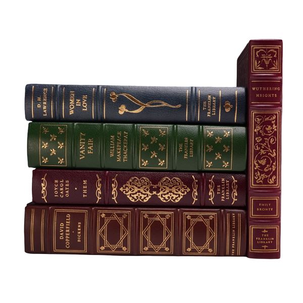 5pc Franklin Library Books, Women in Love, Vanity Fair, David Copperfield, Wuthering Heights, and Mo