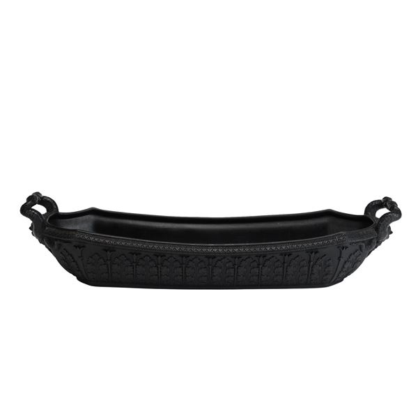Wedgwood Black Basalt Trough Tray with Satyr Mask Handles, c. 1810