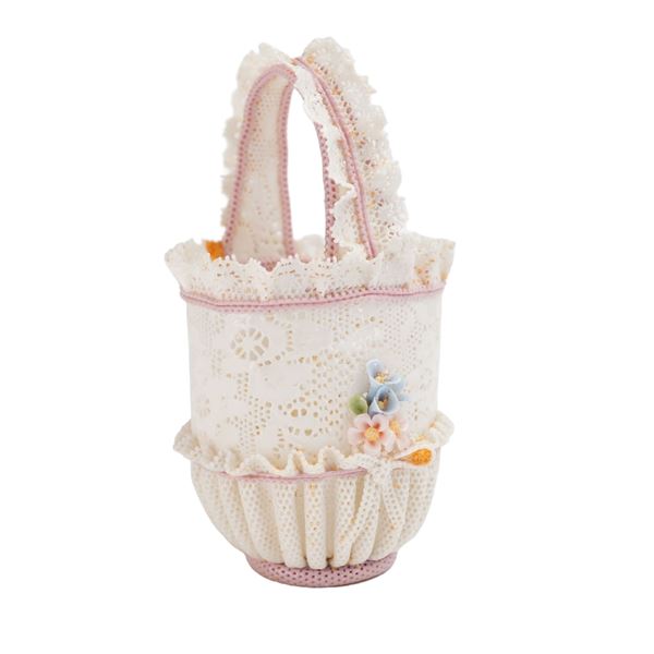 Lladro Capricho Porcelain Figurine, Small Round Basket with Pink 1001557