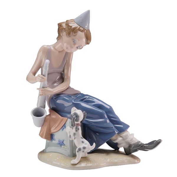 Lladro Glazed Porcelain Figurine Clown with Saxophone 01005059