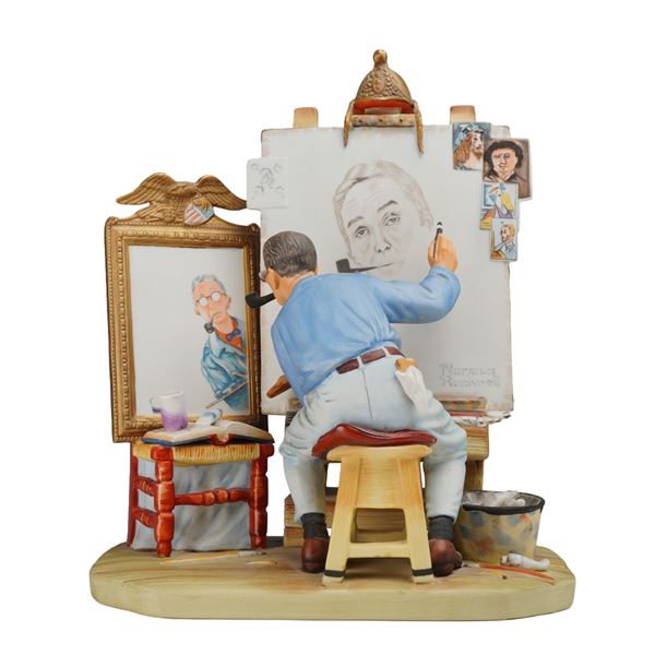 Norman Rockwell Large Limited Edition Porcelain Figurine Self-Portrait by Gorham 1978