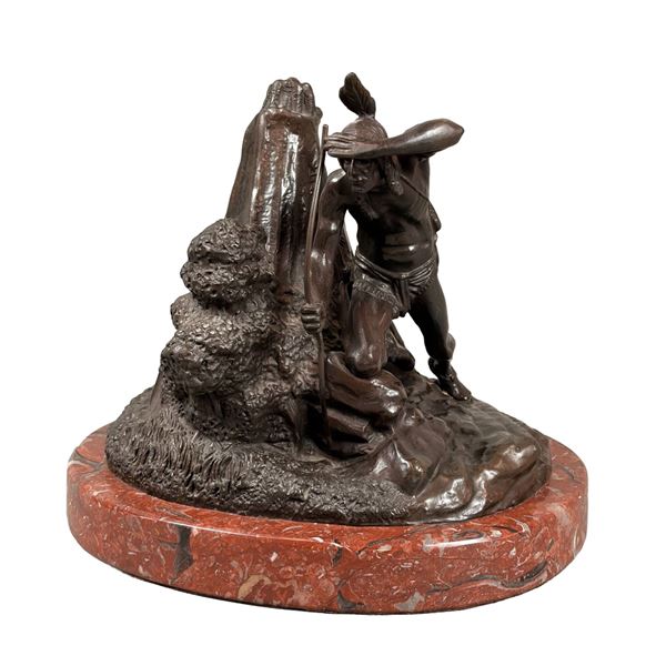 Carl Kauba (Austrian, 1895-1922) Native American Bronze Sculpture