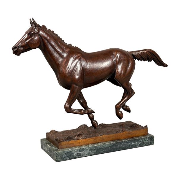 Marilyn Newmark (American, 1928-2013), Blowing Out, Bronze Horse Sculpture