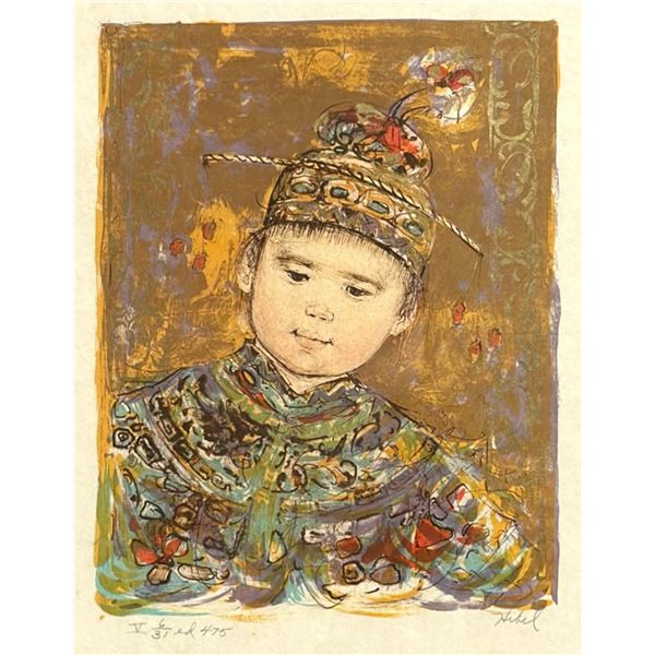 Edna Hibel Signed Limited Edition Lithograph Chinese Boy