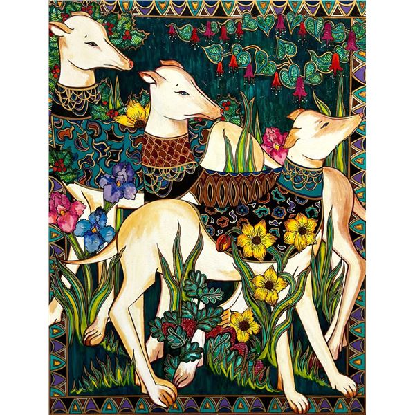 Mara Abboud (American, b. 1949), Persian Hounds, 1978