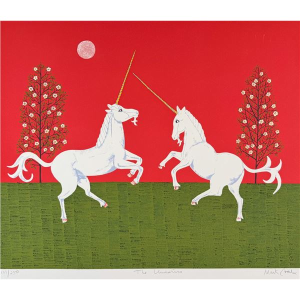 Mark Sabin (American 1936) Screenprint Unicorn signed