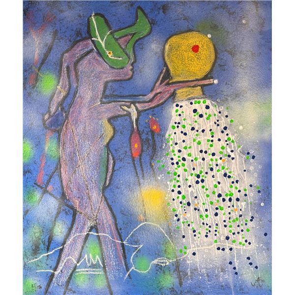 Roberto Matta (Chilean 1911-2002) Carborundum Etching on Handmade Paper  La Dulce Aqua Vita signed