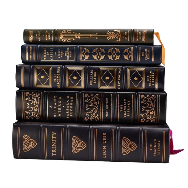 A 5-Piece Collection of Franklin Library Leatherbound Books, Multiple First Editions.