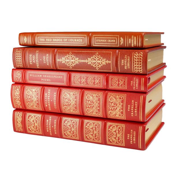 A 5-Volume Set of Limited Edition Classics. Crane, Austen, & Shakespeare. The Franklin Library, 1980