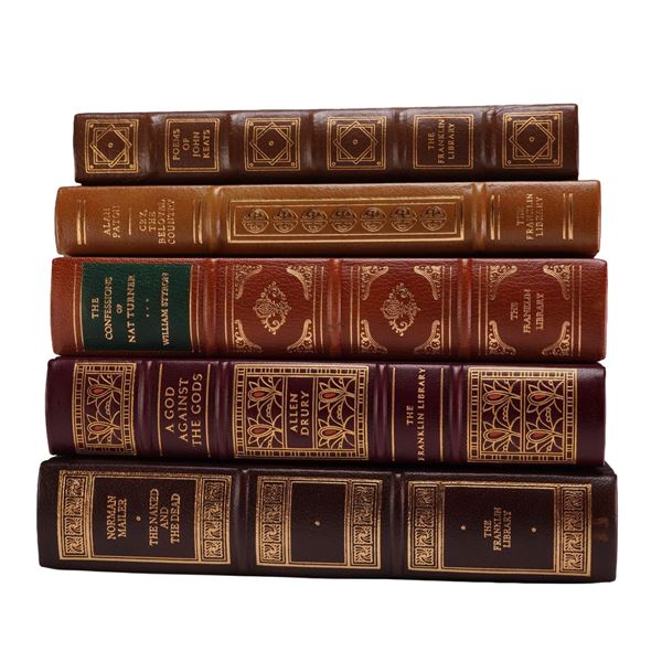 5pc Franklin Library Books, The Naked and the Dead, The Confessions of Nat Turner, and Cry, the Belo