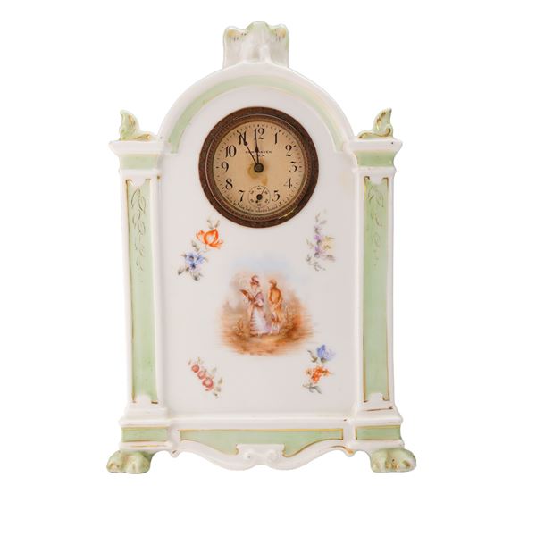 Rosenthal Porcelain Cased Mantel Clock with New Haven Movement