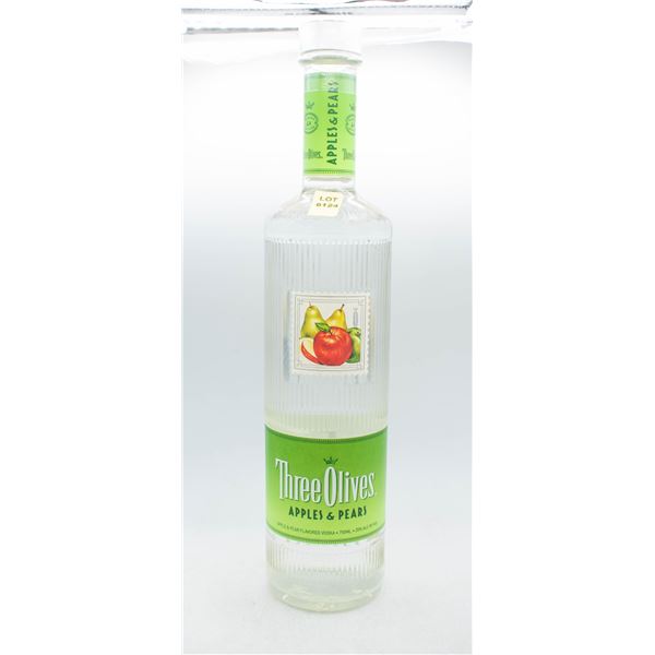 THREE OLIVES APPLES & PEAR VODKA 750ML 35% ABV