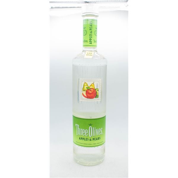 THREE OLIVES APPLES & PEAR VODKA 750ML 35% ABV