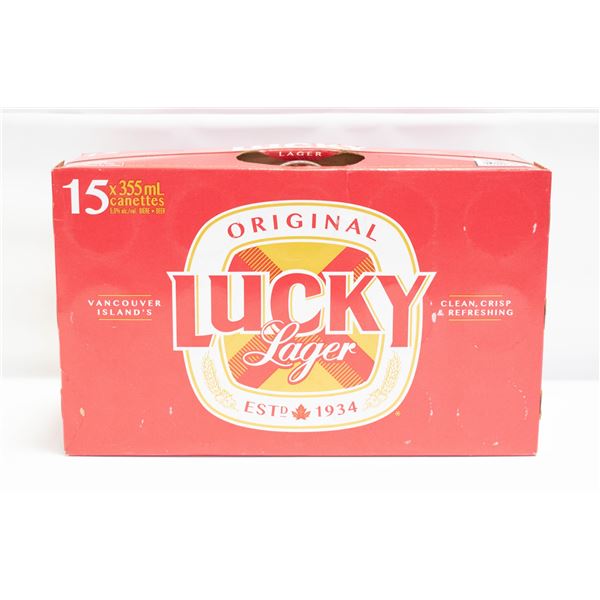 CASE OF 15 LUCKY LAGER BEERS 15 X 355ML 5% ABV