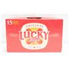 Image 1 : CASE OF 15 LUCKY LAGER BEERS 15 X 355ML 5% ABV