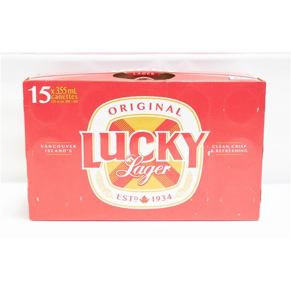 CASE OF 15 LUCKY LAGER BEERS 15 X 355ML 5% ABV