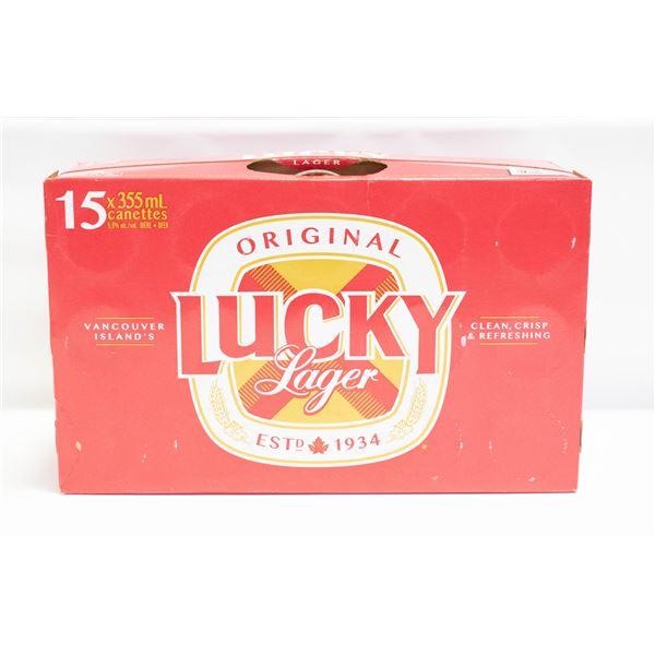 CASE OF 15 LUCKY LAGER BEERS 15 X 355ML 5% ABV