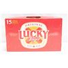 Image 1 : CASE OF 15 LUCKY LAGER BEERS 15 X 355ML 5% ABV
