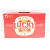 Image 1 : CASE OF 15 LUCKY LAGER BEERS 15 X 355ML 5% ABV