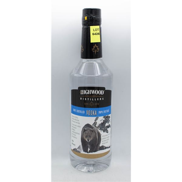HIGHWOOD DISTILLERS VODKA 750ML 40% ABV