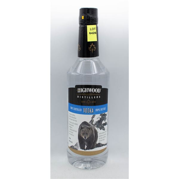 HIGHWOOD DISTILLERS VODKA 750ML 40% ABV