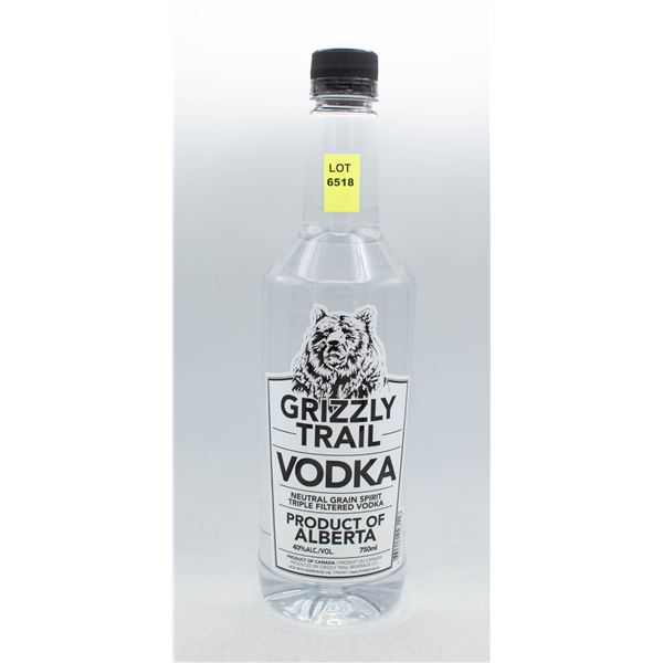 GRIZZLY TRAIL VODKA 750ML 40% ABV