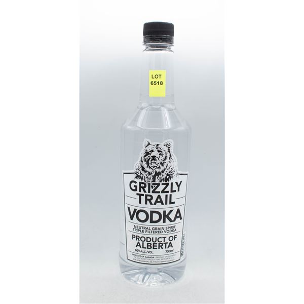 GRIZZLY TRAIL VODKA 750ML 40% ABV