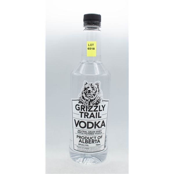 GRIZZLY TRAIL VODKA 750ML 40% ABV