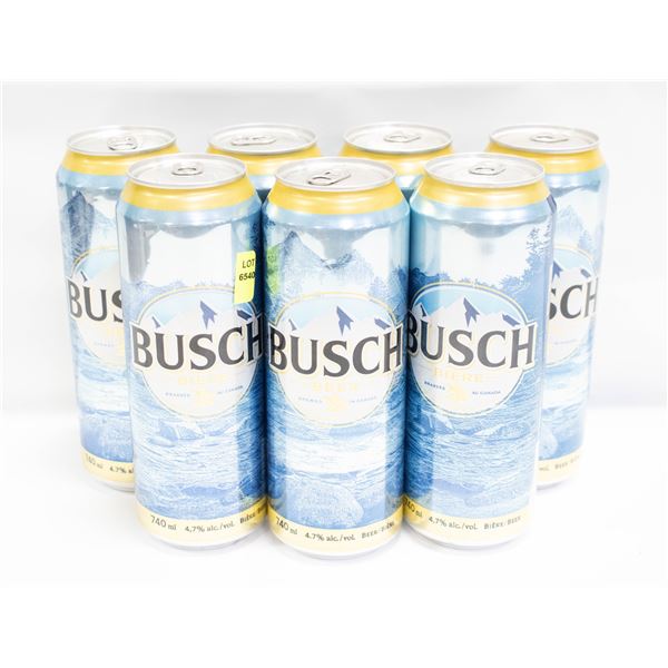 LOT OF 7 BUSCH BEERS 7 X 740ML 4.7% ABV