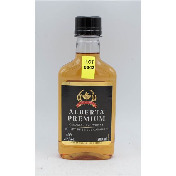 ALBERTA PREMIUM CANADIAN RYE WHISKY 200ML 40% ABV