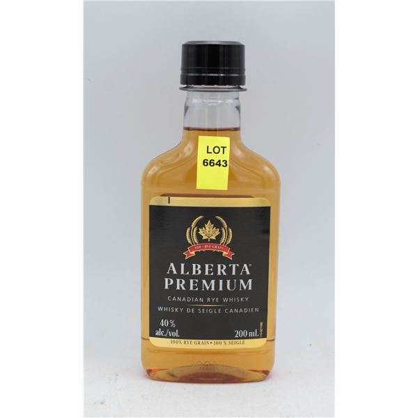 ALBERTA PREMIUM CANADIAN RYE WHISKY 200ML 40% ABV