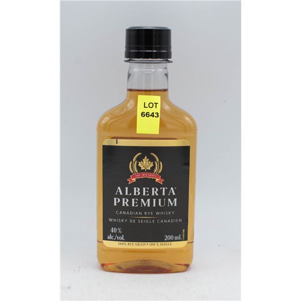 ALBERTA PREMIUM CANADIAN RYE WHISKY 200ML 40% ABV