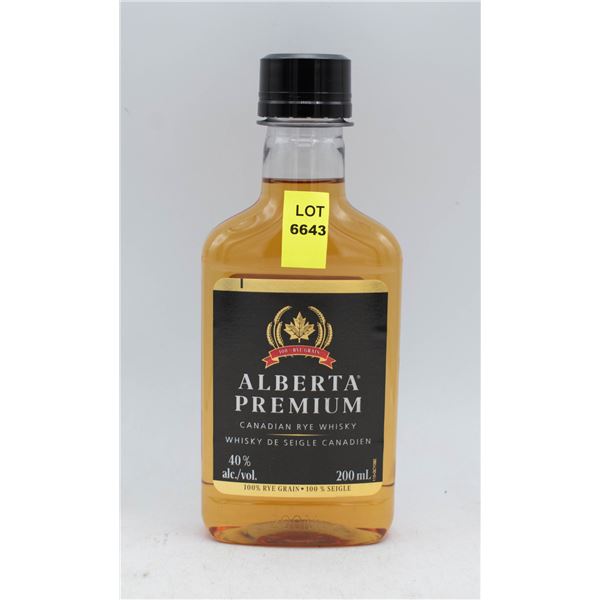 ALBERTA PREMIUM CANADIAN RYE WHISKY 200ML 40% ABV