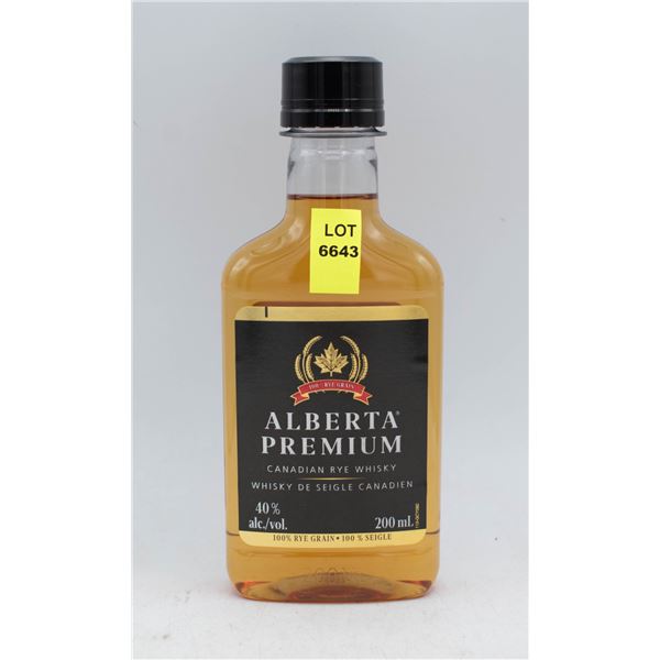 ALBERTA PREMIUM CANADIAN RYE WHISKY 200ML 40% ABV