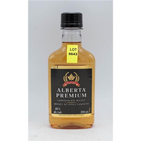 ALBERTA PREMIUM CANADIAN RYE WHISKY 200ML 40% ABV