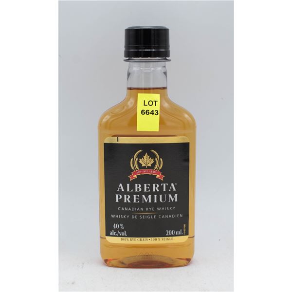 ALBERTA PREMIUM CANADIAN RYE WHISKY 200ML 40% ABV