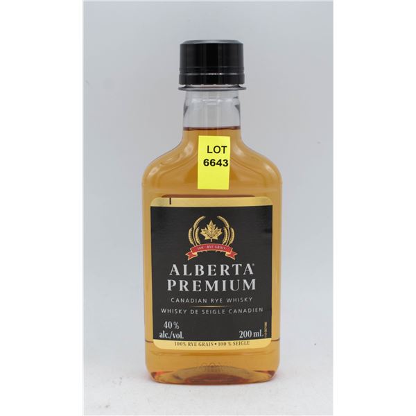 ALBERTA PREMIUM CANADIAN RYE WHISKY 200ML 40% ABV