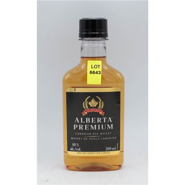ALBERTA PREMIUM CANADIAN RYE WHISKY 200ML 40% ABV