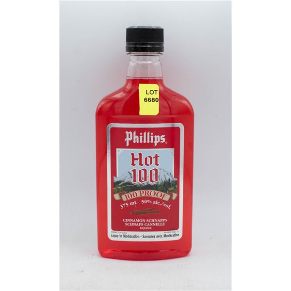 PHILLIPS HOT 100 CINNAMON SCHNAPPS LIQUEUR 375ML