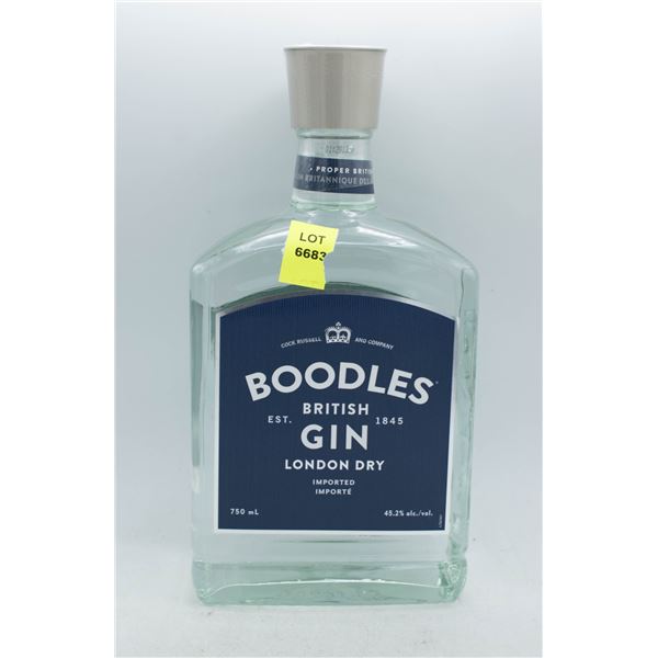 BOODLES LONDON DRY GIN 750ML 45.2% ABV
