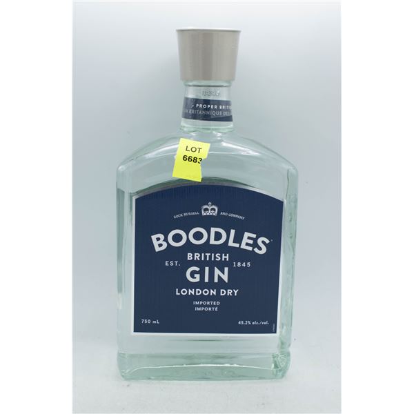 BOODLES LONDON DRY GIN 750ML 45.2% ABV