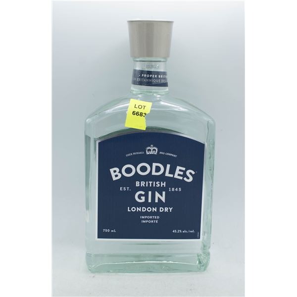 BOODLES LONDON DRY GIN 750ML 45.2% ABV
