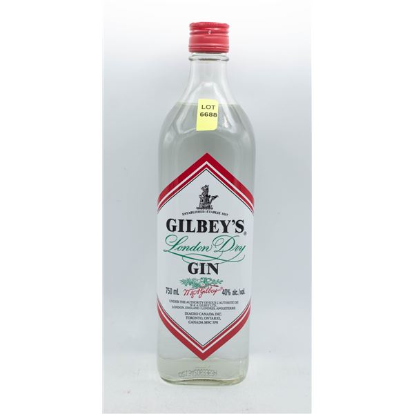 GILBEY'S LONDON DRY GIN 750ML 40% ABV