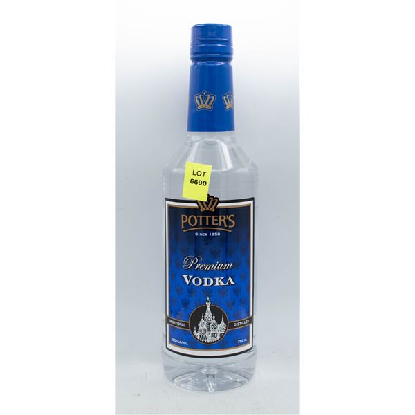 POTTERS VODKA 750ML 40% ABV