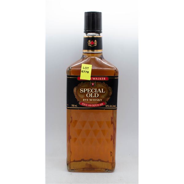 HIRAM WALKER SPECIAL OLD RYE WHISKY 750ML 40% ABV